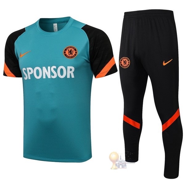 Calcio Maglie Formazione Set Completo Chelsea 2021 2022 Verde Nero