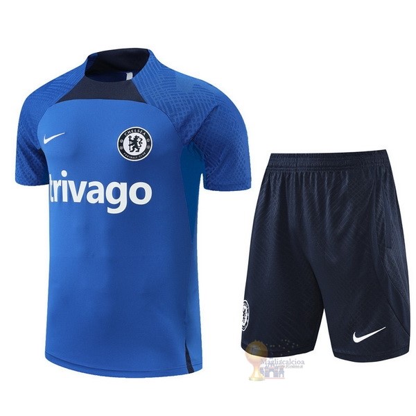 Calcio Maglie Formazione Set Completo Chelsea 2022 2023 Blu II Bianco