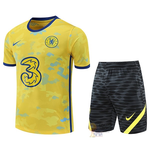 Calcio Maglie Formazione Set Completo Chelsea 2022 2023 Giallo I Nero