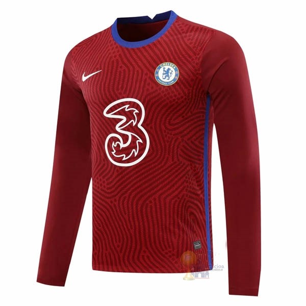 Calcio Maglie Manica lunga Portiere Chelsea 2020 2021 Borgogna