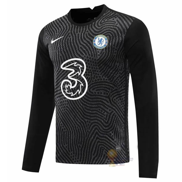 Calcio Maglie Manica lunga Portiere Chelsea 2020 2021 Nero