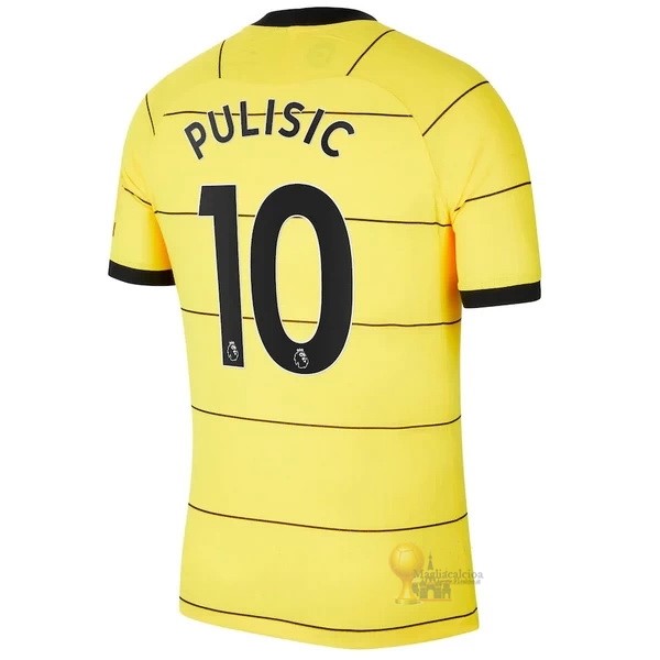 Calcio Maglie NO.10 Pulisic Away Maglia Chelsea 2021 2022 Giallo