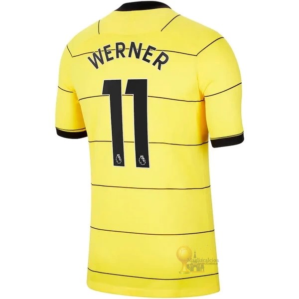 Calcio Maglie NO.11 Werner Away Maglia Chelsea 2021 2022 Giallo
