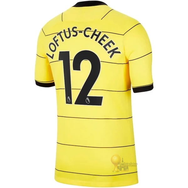 Calcio Maglie NO.12 Loftus Cheek Away Maglia Chelsea 2021 2022 Giallo