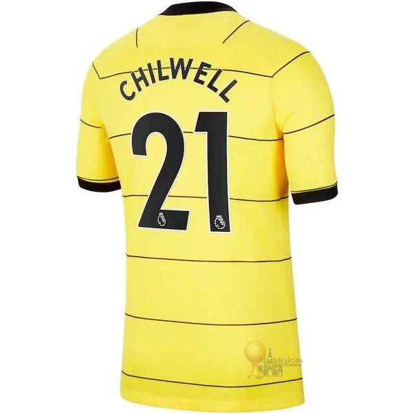 Calcio Maglie NO.21 Chilwell Away Maglia Chelsea 2021 2022 Giallo
