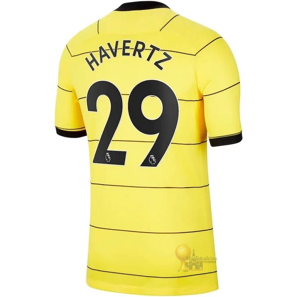 Calcio Maglie NO.29 Havertz Away Maglia Chelsea 2021 2022 Giallo