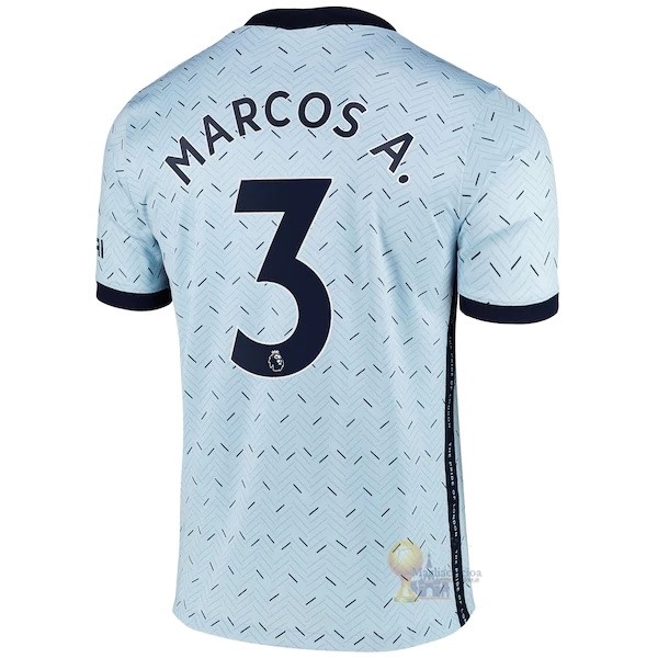 Calcio Maglie NO.3 Marcos A. Away Maglia Chelsea 2020 2021 Blu