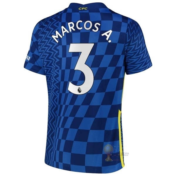 Calcio Maglie NO.3 Marcos A. Home Maglia Chelsea 2021 2022 Blu