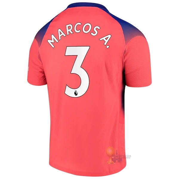 Calcio Maglie NO.3 Marcos A. Terza Maglia Chelsea 2020 2021 Arancione