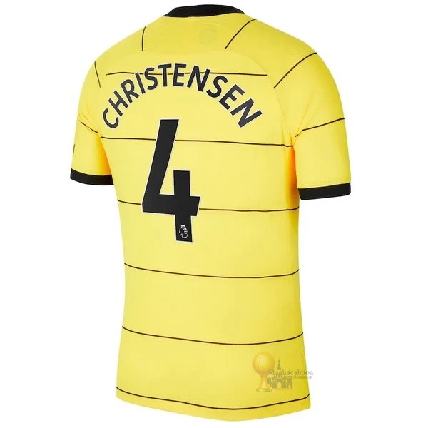 Calcio Maglie NO.4 Christensen Away Maglia Chelsea 2021 2022 Giallo