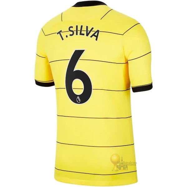 Calcio Maglie NO.6 T. Silva Away Maglia Chelsea 2021 2022 Giallo