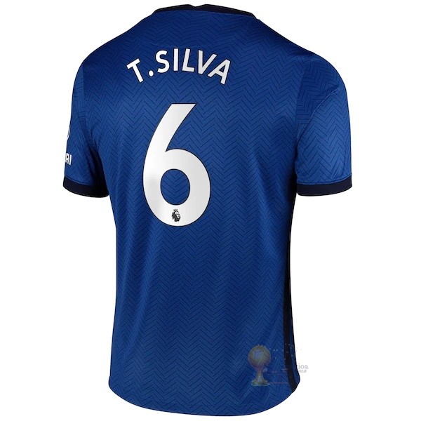 Calcio Maglie NO.6 T. Silva Home Maglia Chelsea 2020 2021 Blu