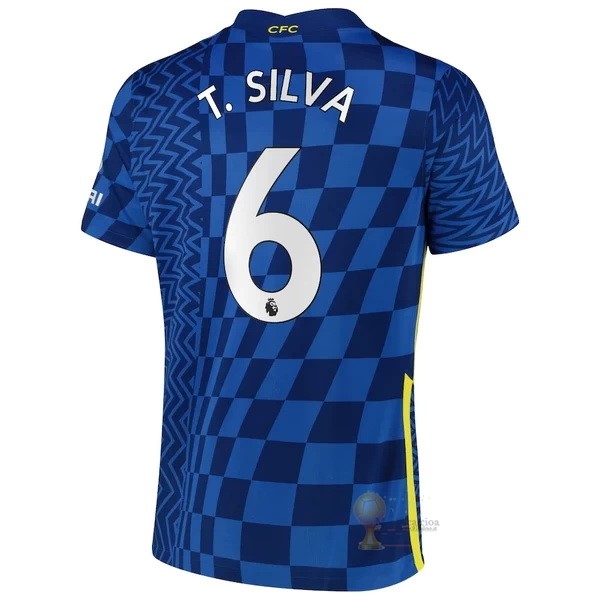 Calcio Maglie NO.6 T. Silva Home Maglia Chelsea 2021 2022 Blu
