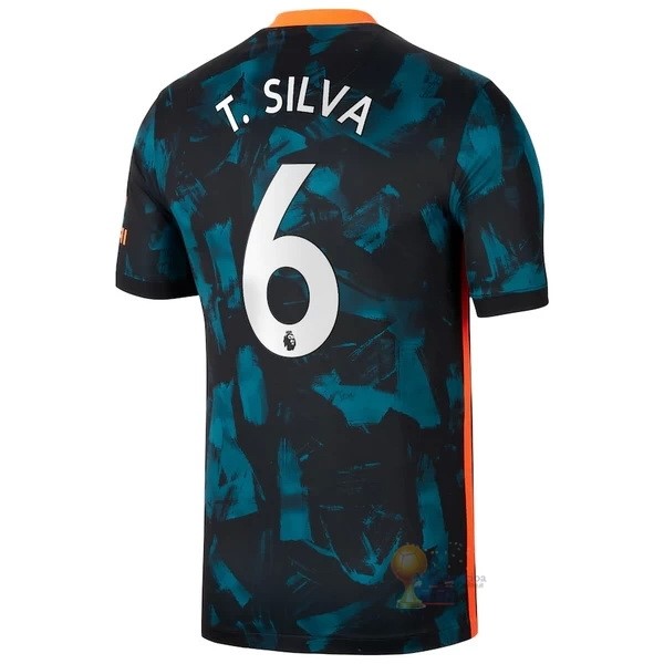 Calcio Maglie NO.6 T. Silva Terza Maglia Chelsea 2021 2022 Verde