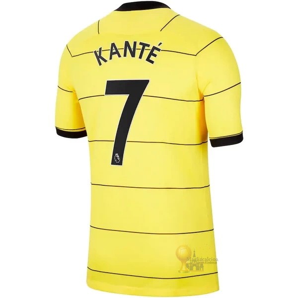 Calcio Maglie NO.7 Kante Away Maglia Chelsea 2021 2022 Giallo