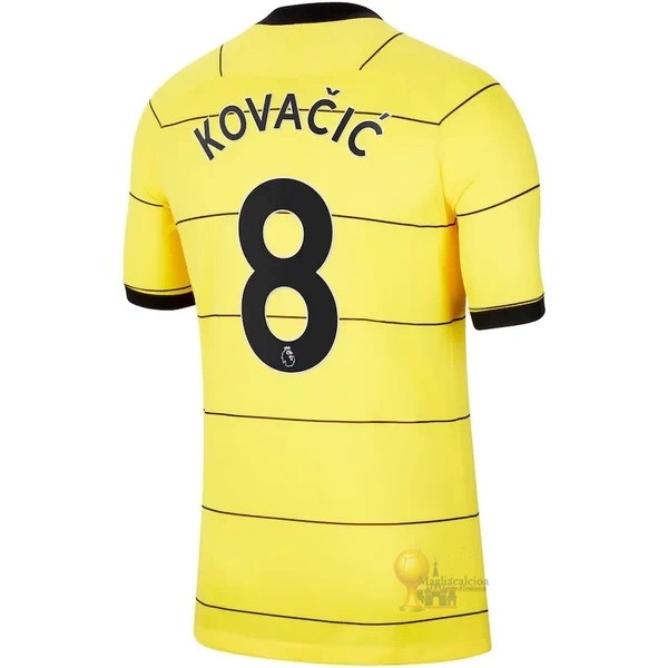 Calcio Maglie NO.8 Kovačić Away Maglia Chelsea 2021 2022 Giallo