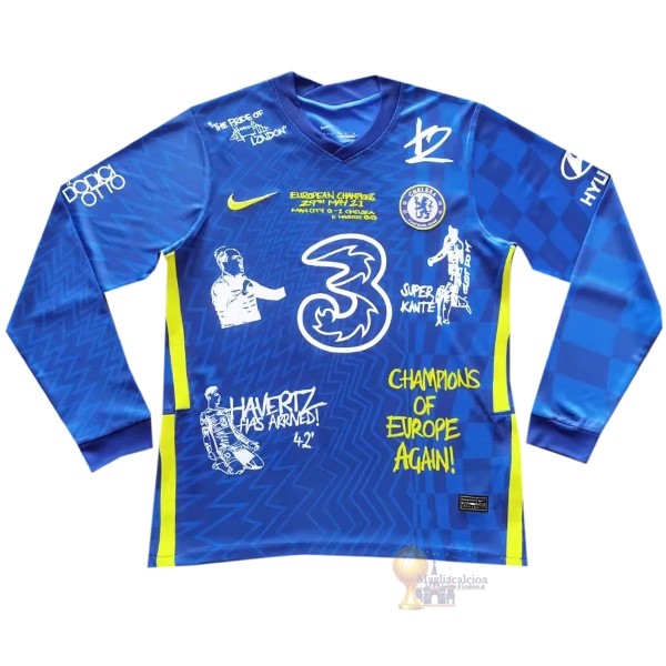 Calcio Maglie speciale Maglia Manica lunga Chelsea 2021 2022 Blu