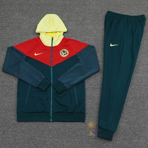 Calcio Maglie Chaqueta Con Capucha Club América 2020 2021 Rosso Blu