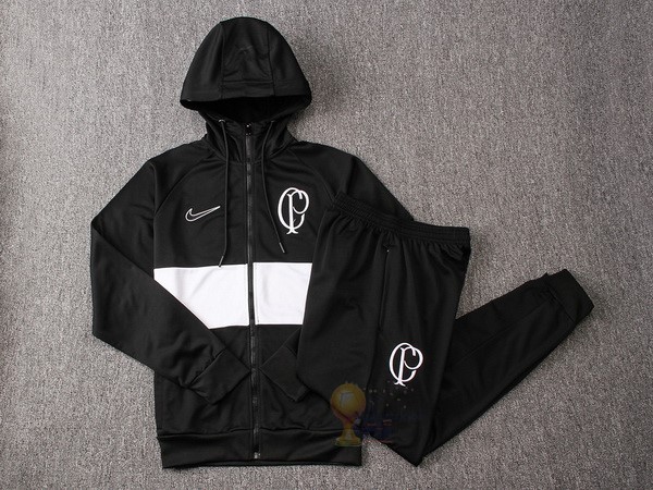 Calcio Maglie Tuta Presentazione Corointhians Paulista 2019 2020 Bianco Nero