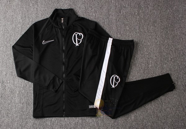 Calcio Maglie Tuta Presentazione Corointhians Paulista 2019 2020 Nero Bianco