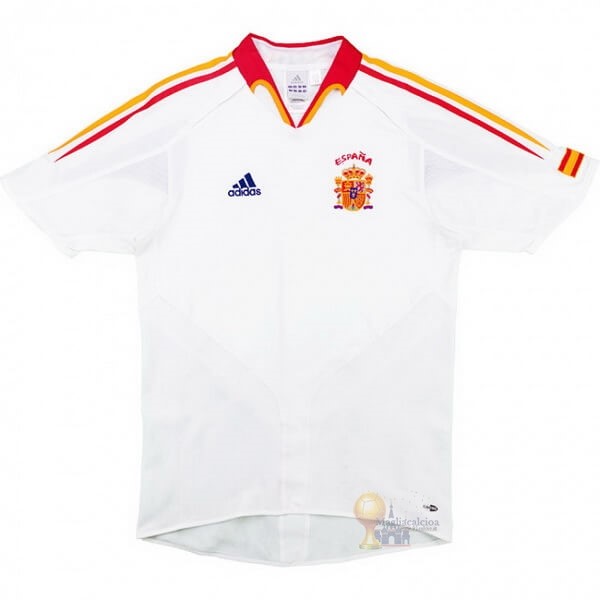 Calcio Maglie Away Maglia Spagna Retro 2004 2006 Bianco