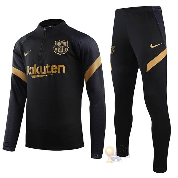 Calcio Maglie Giacca Barcellona 2020 2021 Nero Giallo