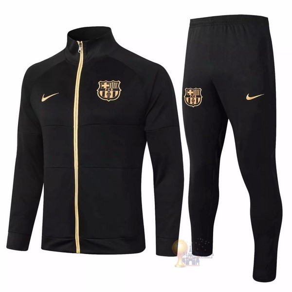 Calcio Maglie Giacca Barcellona 2020 2021 Nero Oro