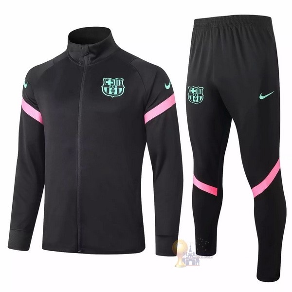 Calcio Maglie Giacca Barcellona 2020 2021 Nero Rosa Verde