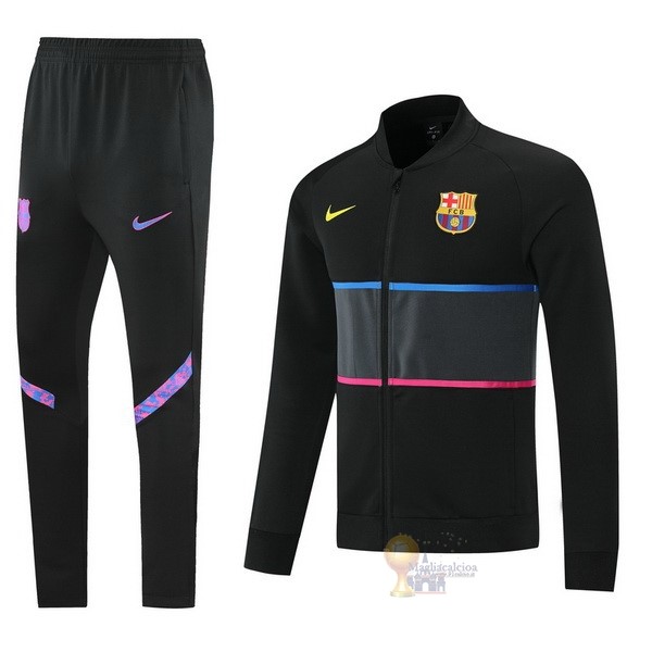 Calcio Maglie Giacca Barcellona 2021 2022 Nero Purpureo Grigio