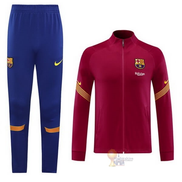 Calcio Maglie Tuta Presentazione Barcellona 2020 2021 Purpureo Rosso