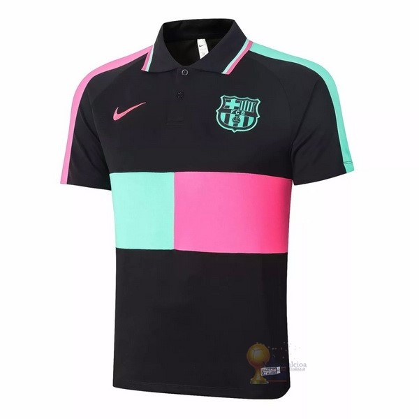 Calcio Maglie Polo Barcellona 2020 2021 Nero Rosa