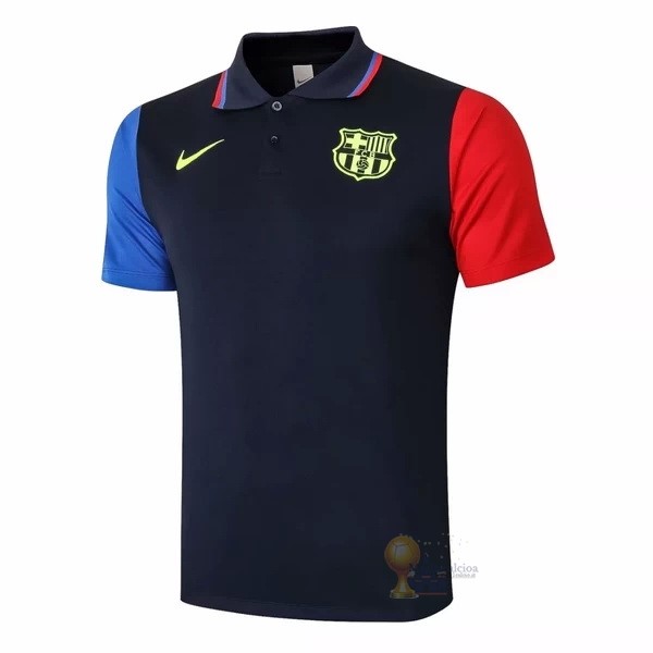 Calcio Maglie Polo Barcellona 2020 2021 Nero Rosso