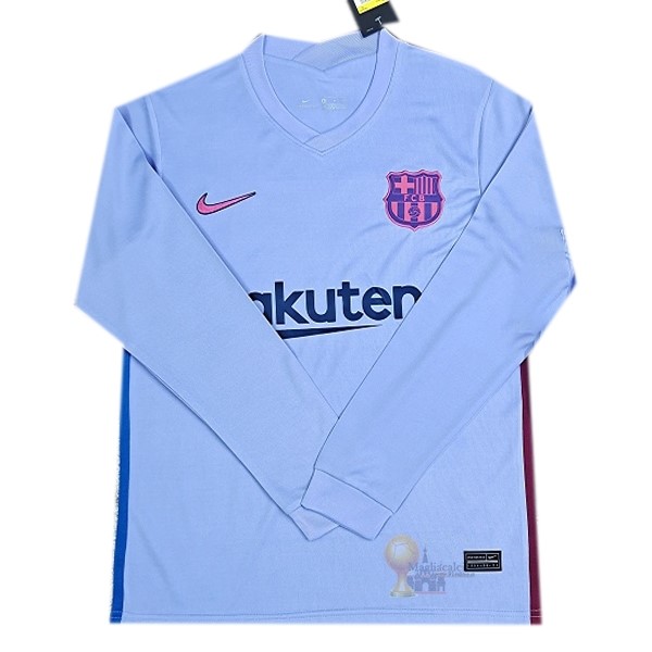 Calcio Maglie Away Maglia Manica lunga Barcellona 2021 2022 Purpureo