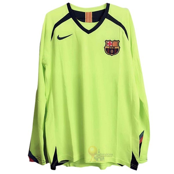 Calcio Maglie Away Manica lunga Barcellona Retro 2005 2006 Giallo
