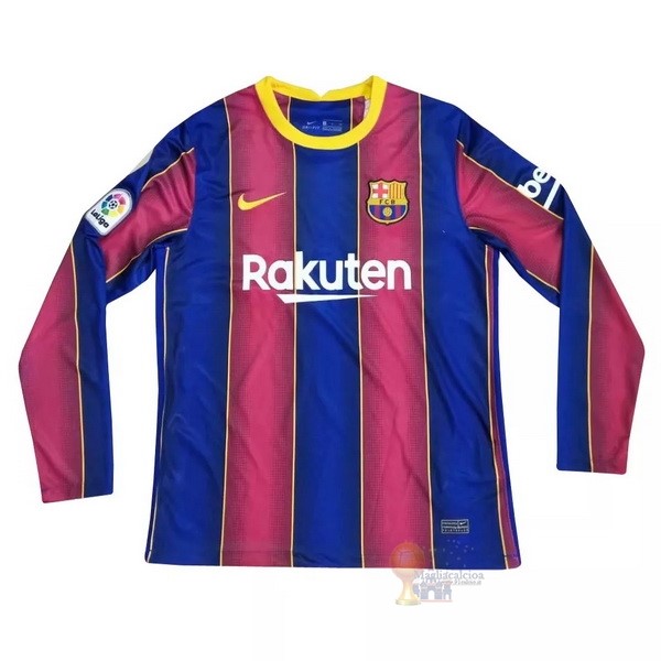 Calcio Maglie Casa Camiseta Manga Larga Barcellona 2020 2021 Rosso Blu