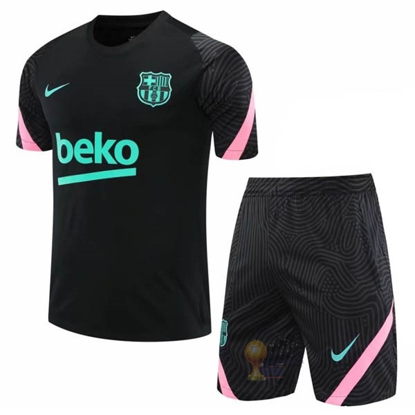 Calcio Maglie Entrenamiento Conjunto Completo Barcellona 2020 2021 Nero Verde