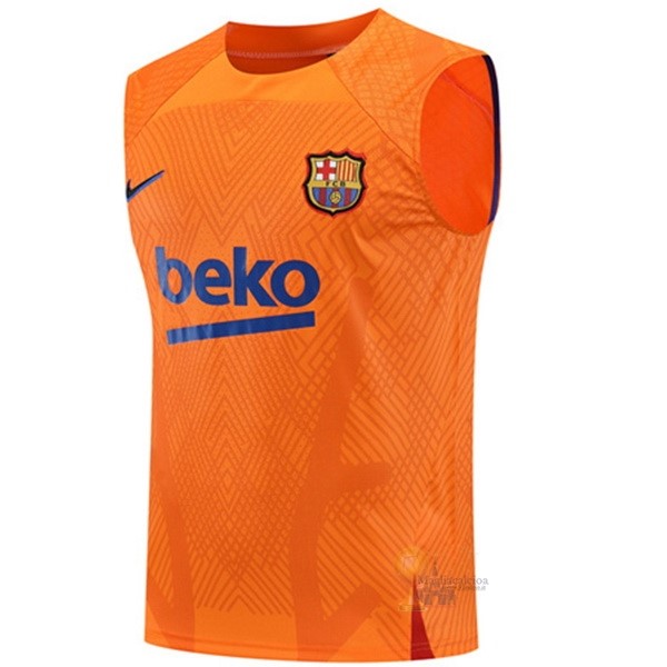 Calcio Maglie Formazione Senza Maniche Barcellona 2022 2023 Arancione