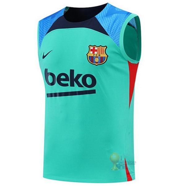 Calcio Maglie Formazione Senza Maniche Barcellona 2022 2023 Verde Blu