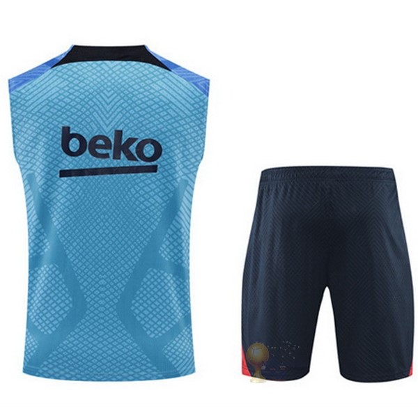 Calcio Maglie Formazione Senza Maniche Set Completo Barcellona 2022 2023 Blu Rosso