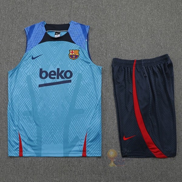 Calcio Maglie Formazione Senza Maniche Set Completo Barcellona 2022 2023 Blu Rosso