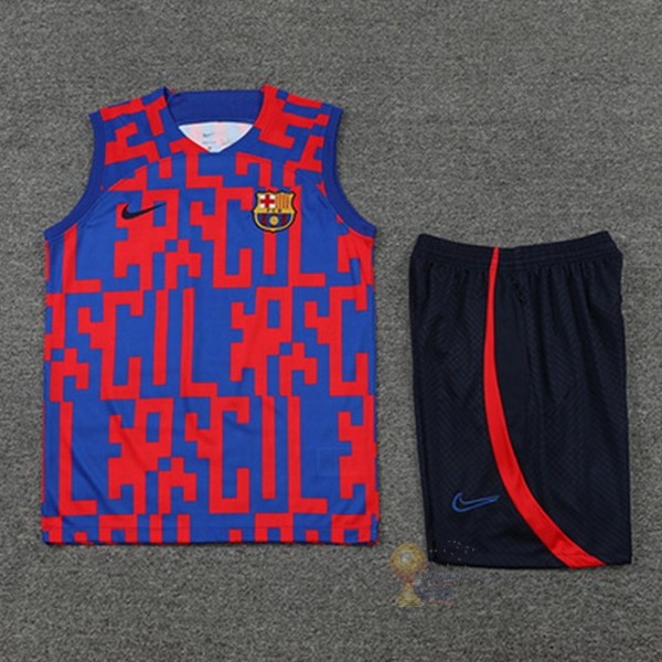 Calcio Maglie Formazione Senza Maniche Set Completo Barcellona 2022 2023 Rosso Blu