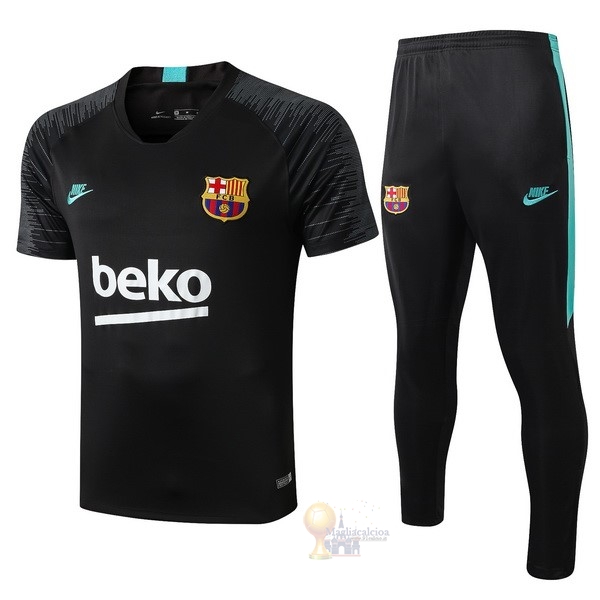 Calcio Maglie Formazione Set Completo Barcellona 2019 2020 Nero Verde