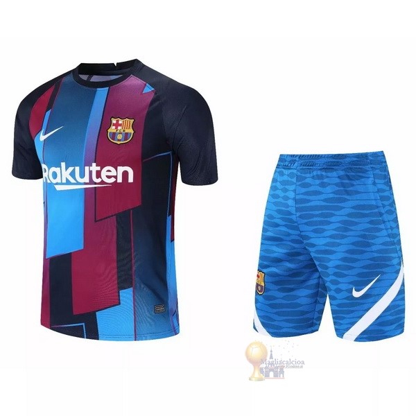 Calcio Maglie Formazione Set Completo Barcellona 2021 2022 Blu Rosso
