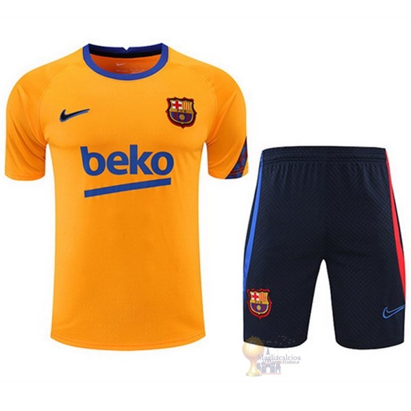 Calcio Maglie Formazione Set Completo Barcellona 2022 2023 Arancione I Blu