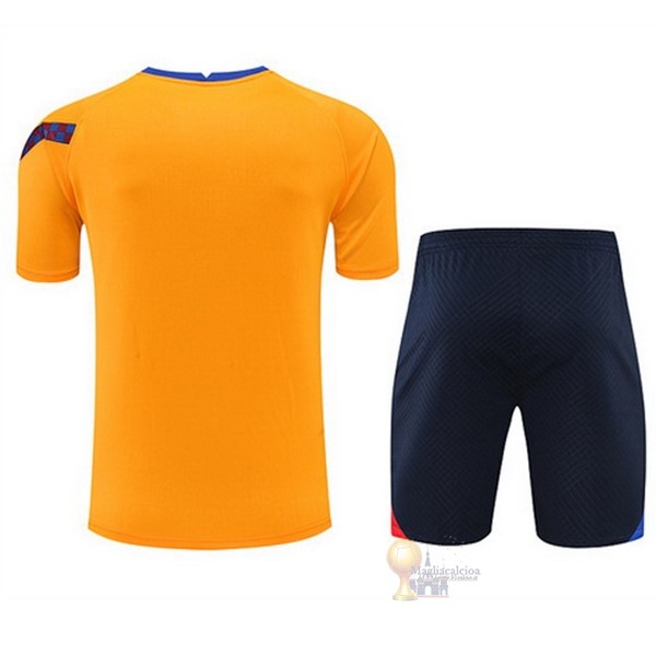 Calcio Maglie Formazione Set Completo Barcellona 2022 2023 Arancione I Blu