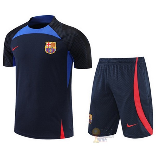 Calcio Maglie Formazione Set Completo Barcellona 2022 2023 Blu Navy Rosso