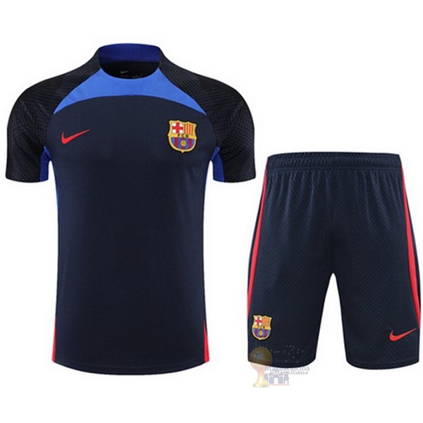 Calcio Maglie Formazione Set Completo Barcellona 2022 2023 Blu Navy Rosso