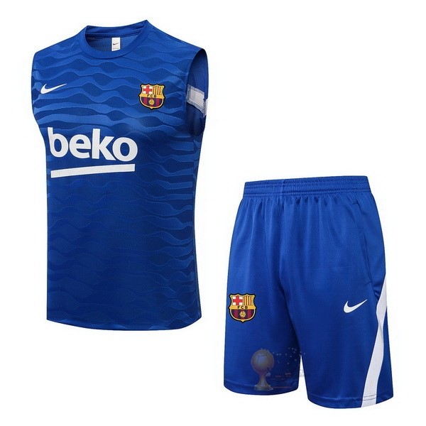 Calcio Maglie Formazione Sin Mangas Set Completo Barcellona 2021 2022 Blu Bianco