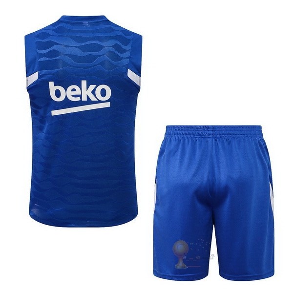 Calcio Maglie Formazione Sin Mangas Set Completo Barcellona 2021 2022 Blu Bianco