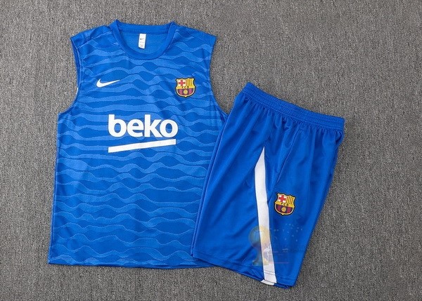 Calcio Maglie Formazione Sin Mangas Set Completo Barcellona 2021 2022 Blu Bianco